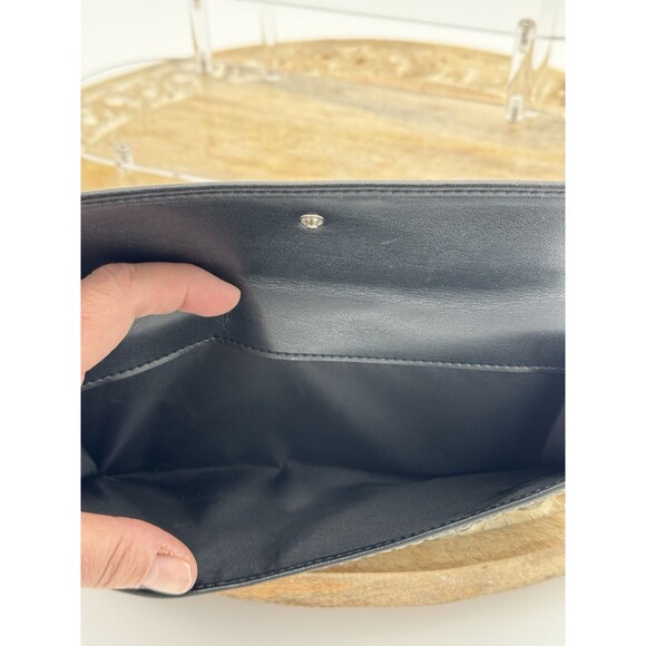 COACH BLACK GENUINE LEATHER BIFOLD SNAP WALLET Silver Turn  Key Lock Credit Card - Picture 11 of 11